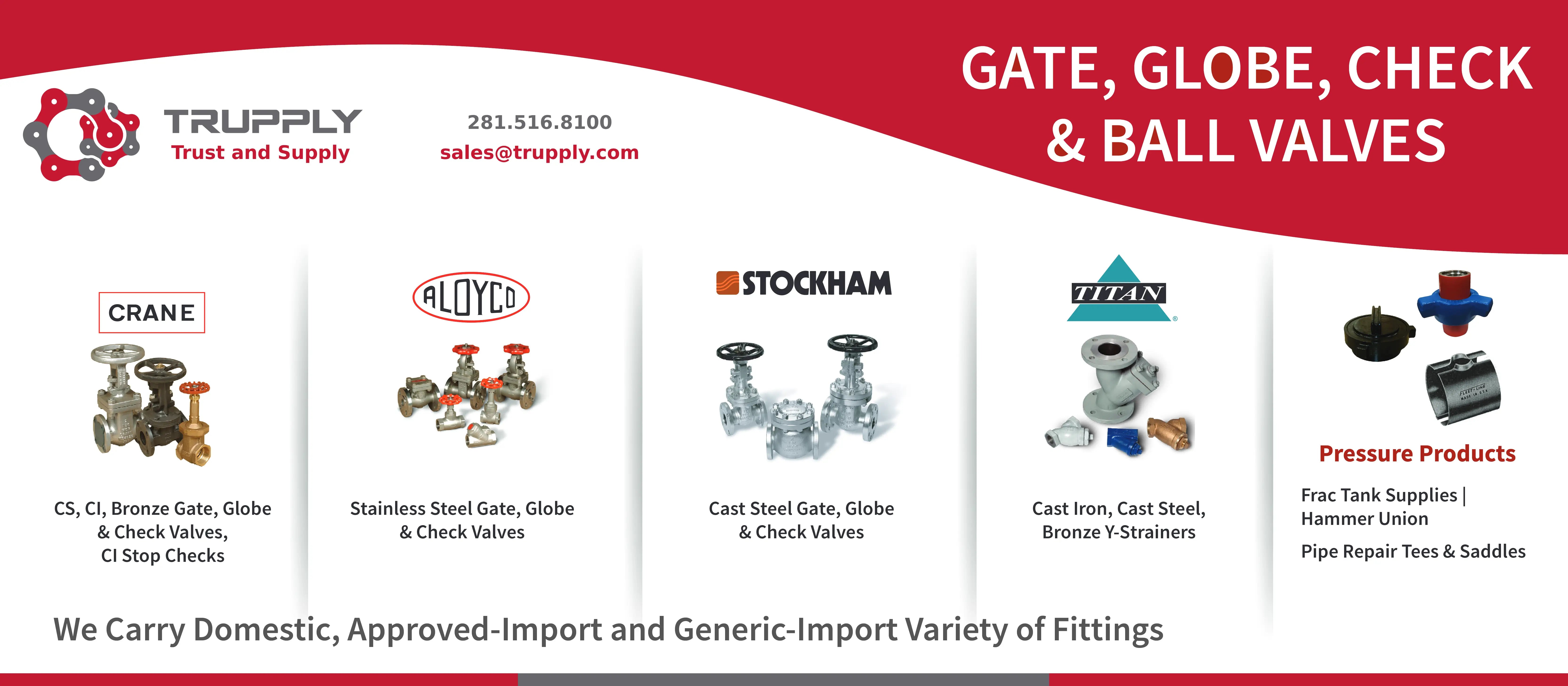Gate, Globe, Check & Ball Valves - Trupply