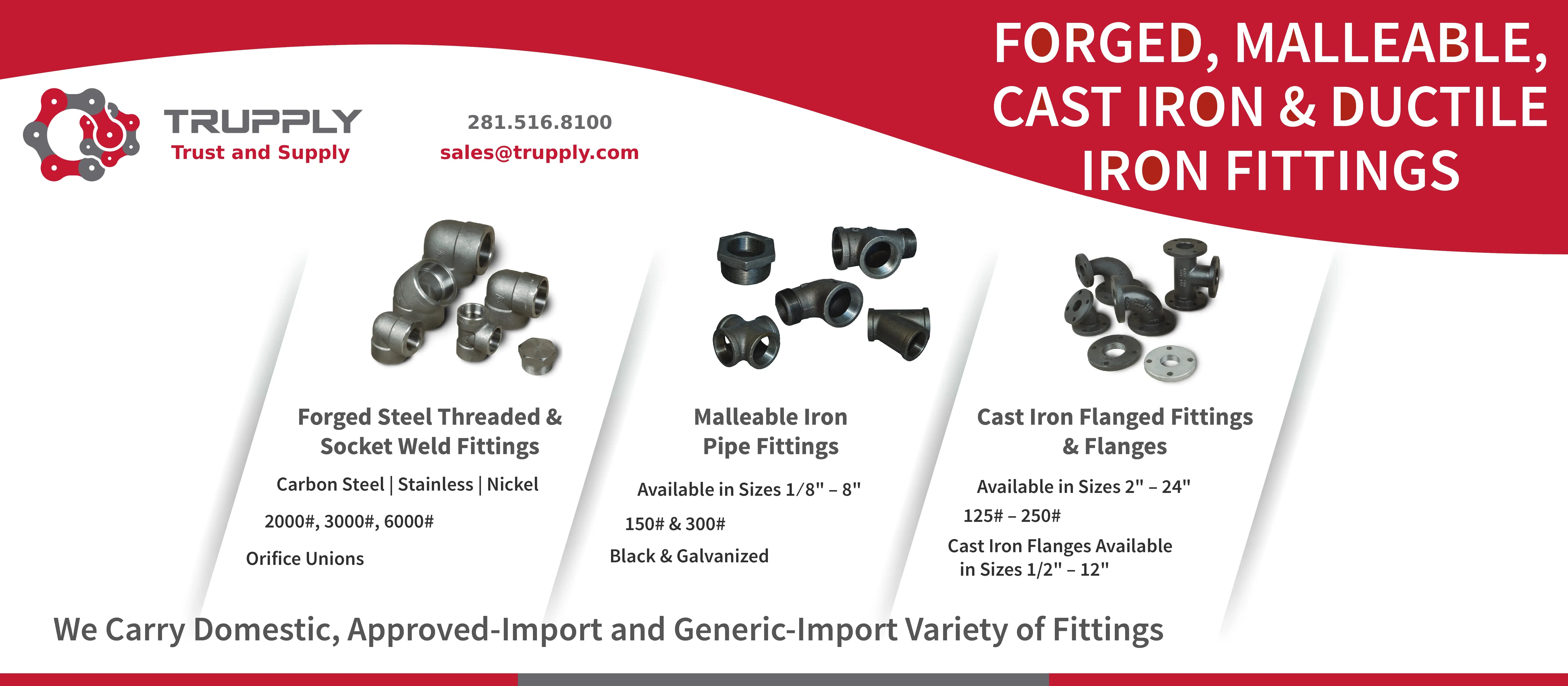 Forged, Malleable, Cast Iron & Ductile Iron Fittings