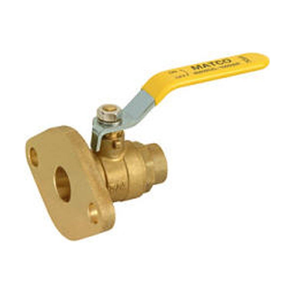 Style 752 | Brass Ball Valve | Full Port | Uni-Flange With Gasket | 2 Bolts & 2 Nuts