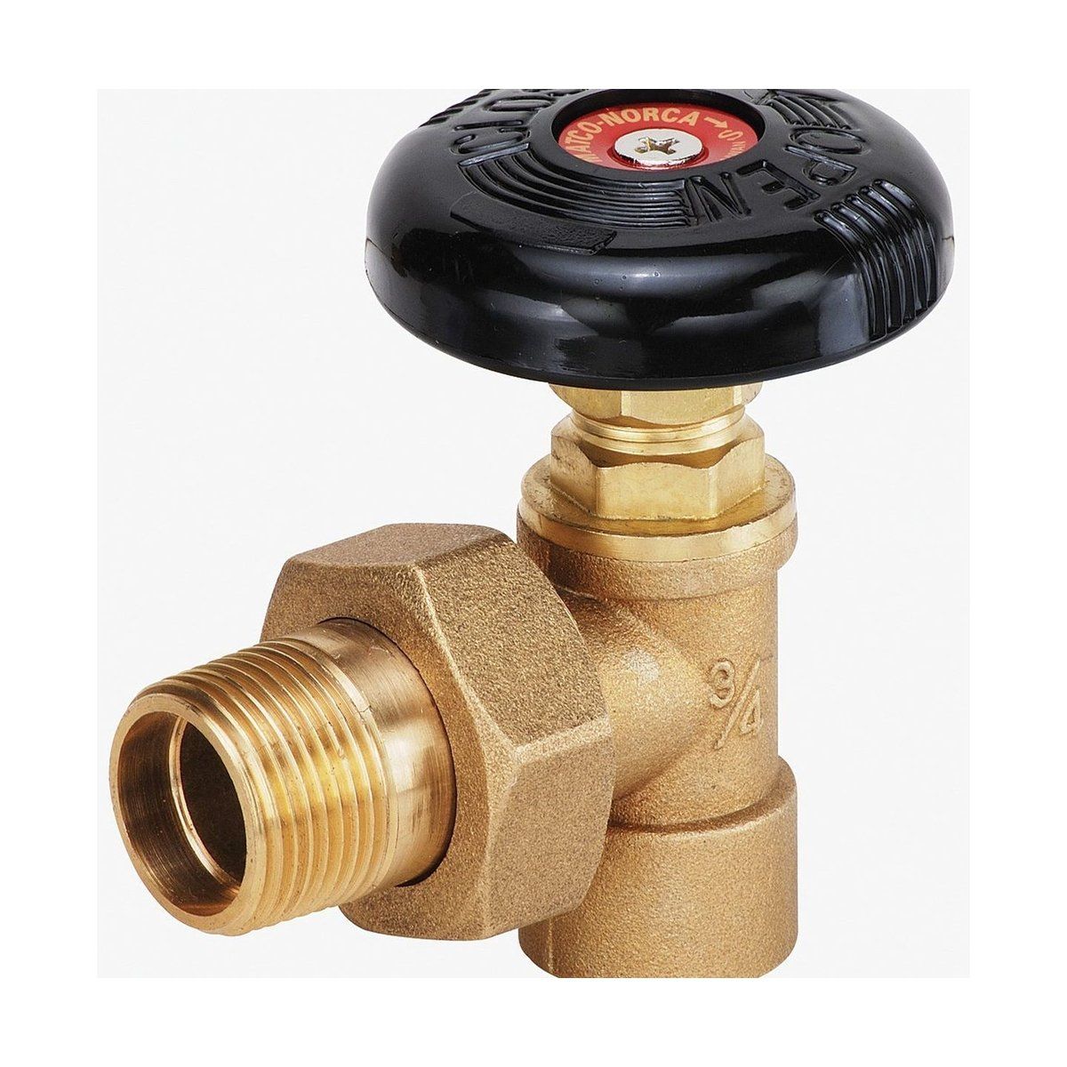 Style AHV | Angle Hot Water Radiator Supply Valve | Brass